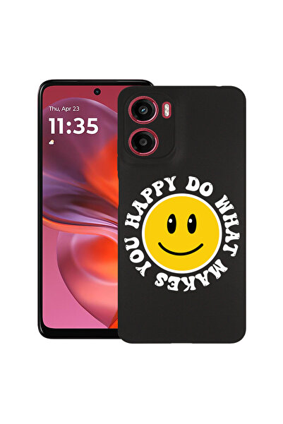 bestcase Carcasă subțire din silicon pentru Motorola Moto G05, cu zâmbet feri...