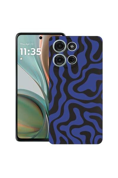 bestcase Carcasă subțire din silicon pentru Motorola Moto G15, linie abstract...