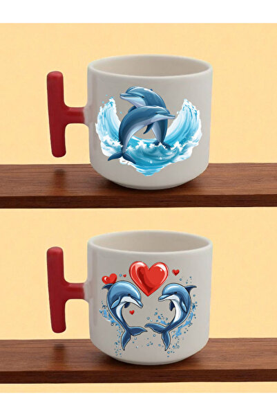 lili hediyelik Yunus 2-Piece Latte Cup - Gift Mug, Newborn Baby Gift, Newborn Gifts