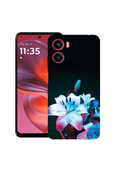 bestcase Carcasă subțire din silicon pentru Motorola Moto G05, floare de orhi...