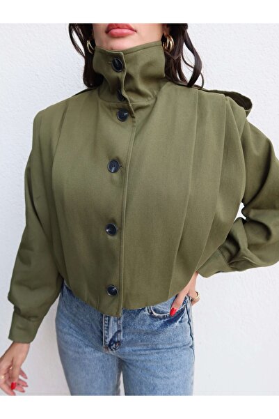 ESRAHELVACI Bunda s vysokým límcem a nárameníky