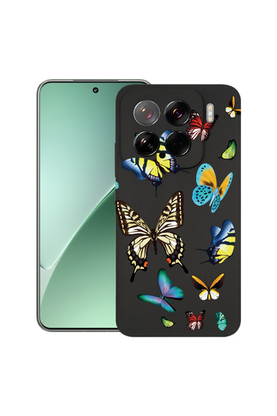 bestcase Carcasă subțire din silicon pentru Xiaomi 15, fluturi colorați frumo...