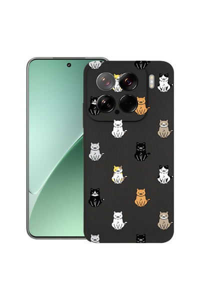bestcase Λεπτή θήκη σιλικόνης για Xiaomi 15, μοτίβο γάτας, 1926341 B 1027