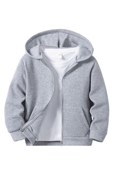 Lider Leather سترة أطفال للجنسين بسحاب – بغطاء للرأس – قماش قطني بوليستر مزدو...