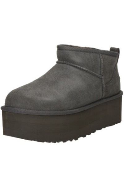 UGG Women's Flat Sole Logo Printed Comfortable Sport Style Anthracite Boots & Booties 1135092-Charcoal