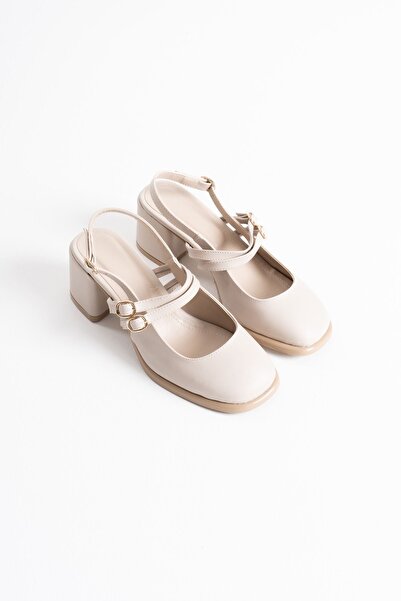 İREM Faye Beige Skin Women's Heeled Shoes