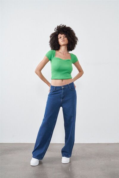OurStyles Women's High-Waist Palazzo Jeans (2026)^^^^Relaxed Fit Stretch Deni...