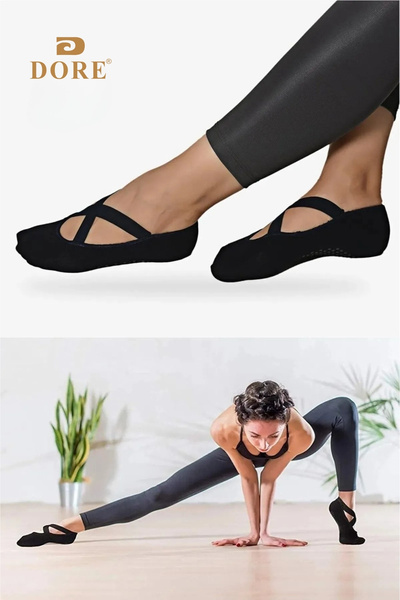 KAPAR Orijinal Kadın 2 Çift Kaymaz Tabanlı Pilates Yoga Dans Bale Plates Kaydırmaz Çorap - Standart Beden