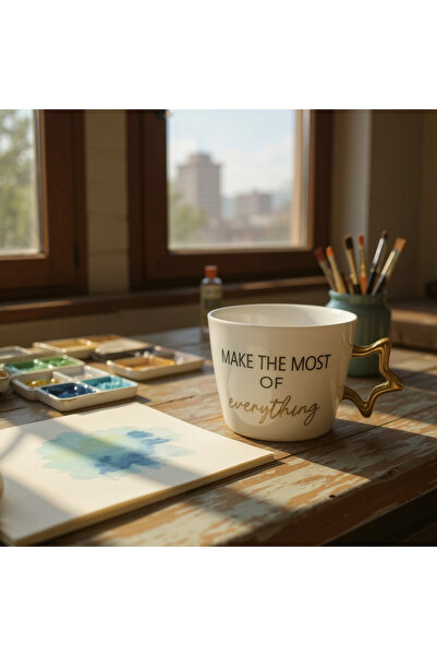 LAVİNYACONCEPT كوب بورسلين بمقبض على شكل نجمة - 350 مل