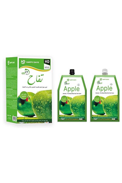 SWİFT كريم تلوين الشعر الأسود الطبيعي الخالي من الأمونيا بنكهة التفاح من HAPP...