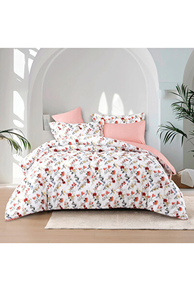 Alhabib bedding Desire Summer Bedspread Queen Size 200X150 cm White Pink Floral Print 4 Pieces