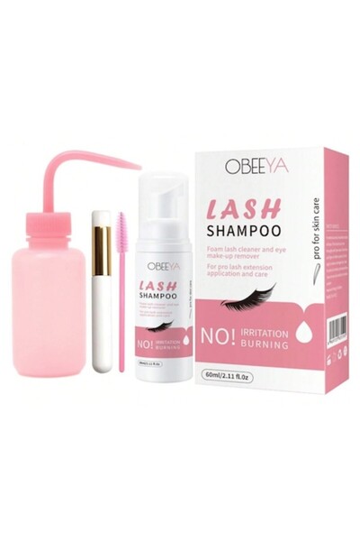 The Casius. Set demachiant sampon spumant pentru gene si extensii, cu perie s...