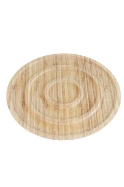 HOMEVEO طبق تقديم خشبي مقسم متعدد الاستخدامات لتقديم المكسرات والحلويات 20 سم