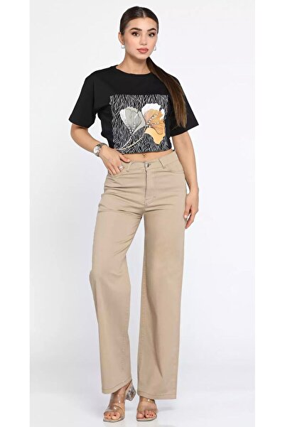 OurStyles Women's High-Waist Palazzo Jeans (2026)^^^^Relaxed Fit Stretch Deni...