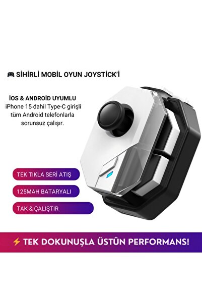 Polham Profesyonel Mobil Oyun Joystick | iOS & Android Uyumlu, Oyun Kontrol C...
