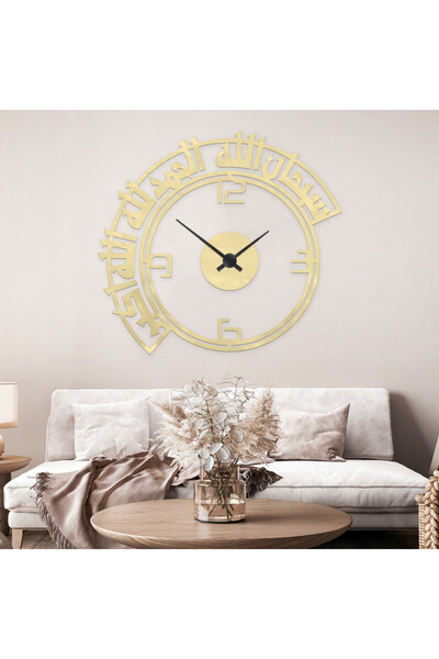 4gdran ساعة جدارية مميزة من الاكريلك الذهبي الامع