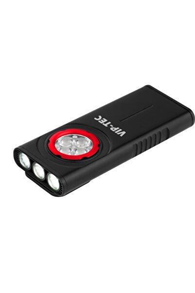 Vip-Tec Slim Cep Feneri – 1200 Lümen Çalışma Işığı, 400 Lümen Üst Fener, Şarj...