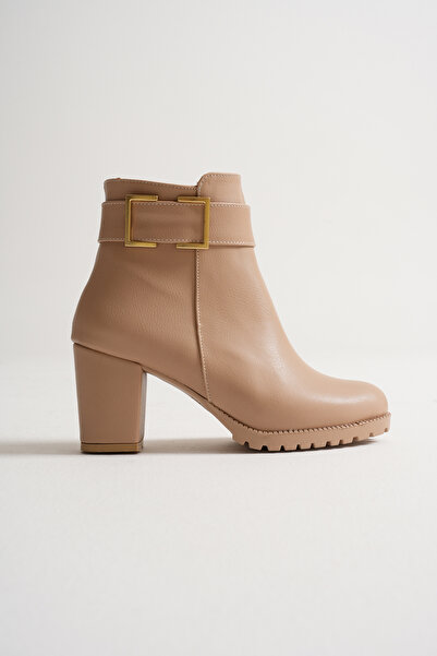 Silver Lady Şık Toka Aksesuarlı Fermuarlı Kısa Kadın Bot