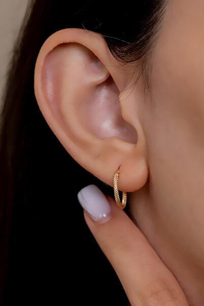 Bayar Gold 14 Ayar Altın Hasır Küpe