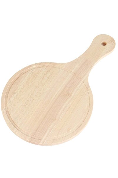 HOMEVEO Pizza serving tray with a circular wooden design, beige