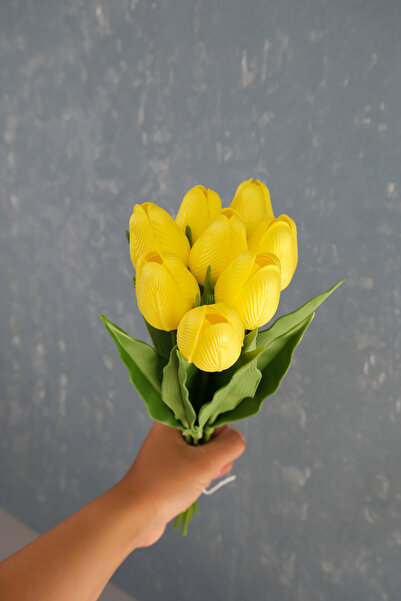 Uğur Gelin Buketi Sarı 8’li Lale Demet