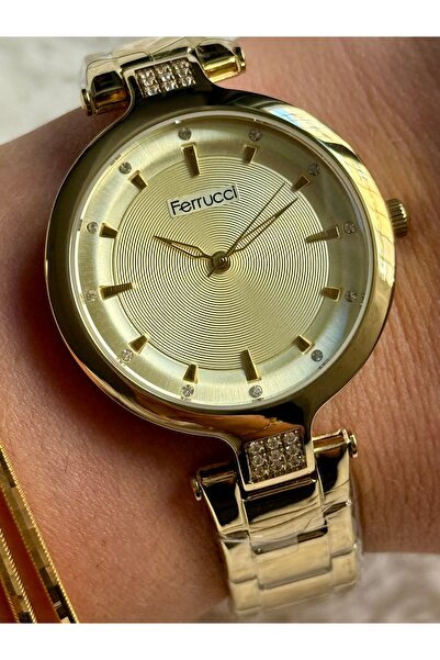 Ferrucci AJDA BİLEZİK HEDİYELİ GOLD TAŞLI KADIN SAATİ