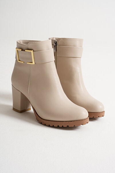 Silver Lady Şık Toka Aksesuarlı Fermuarlı Kısa Kadın Bot