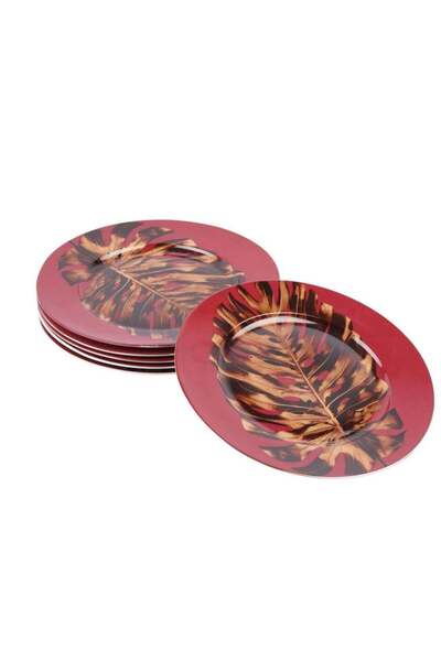 HOMEVEO Luxury Porcelain Dinner Set 6 Pieces Brown 25 x 25