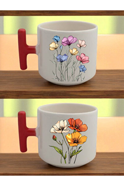 lili hediyelik كوب لاتيه مطبوع عليه زهور - أفكار هدايا للرجال، هدايا مميزة