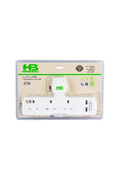 Home Best HOMEBEST power outlet, 3 outlets, 2 USB
