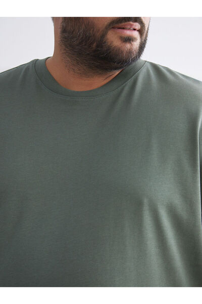 LC Waikiki Create Your Style with Uzg Store Green Plus Size Basic Combed Cott...