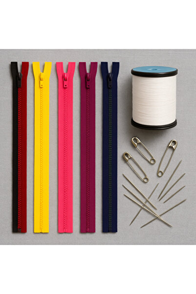 Metler 20 قطعة من الإبر ذات السحاب مقاس 20 سم + 10 إبرة خياطة + 10 إبرة خياطة...