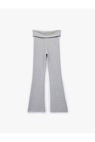 Koton Viscose Blended High Waist Flared Leggings Trousers (Aw 25)