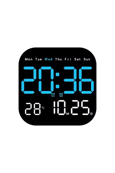 Poro Online Wall Clock / Table Clock 6650 Blue Light Alarm Remote Control Temperature