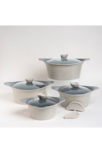 Alberto Almuinum 8pcs cookware set, light brown