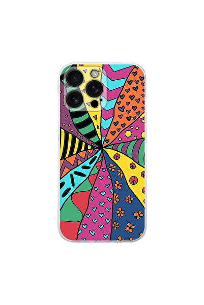 PrintiFy Apple iPhone 16 Pro Max İle Uyumlu Retro Color 4 Baskılı Kamera Koru...