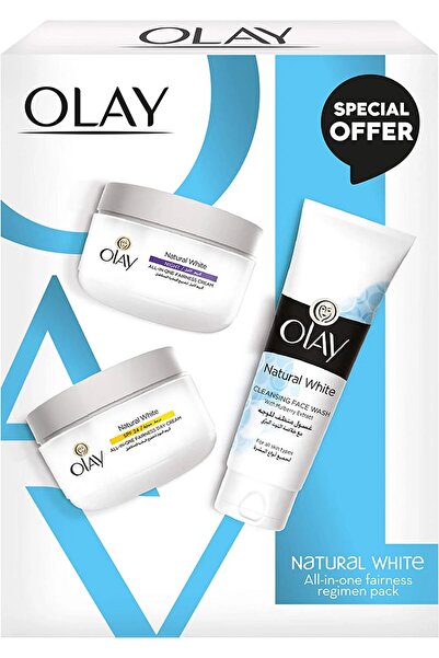 OLAY اولاي كريم النهار للتفتيح الطبيعي 50 مل + كريم الليل 50 مل + غسول وجه 10...