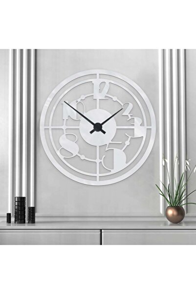 4gdran ساعة جدارية مميزة من الاكريلك الفضي الامع