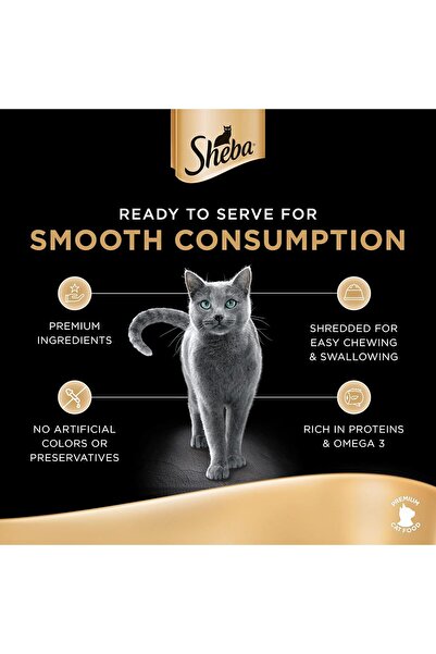 SHEBA Natural Chicken Fillet Wet Cat Food, 16 x 60g (0.96 kg)