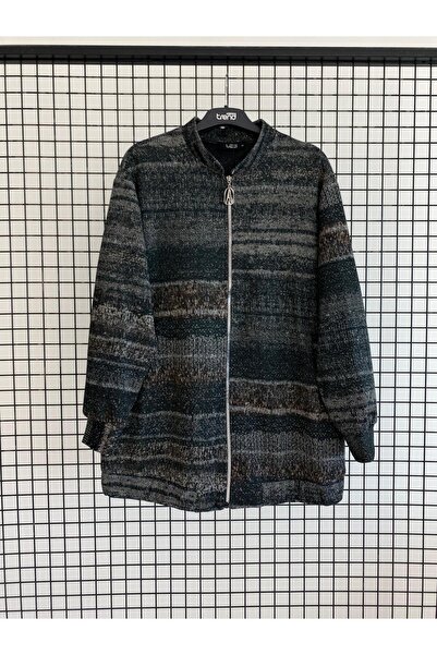 Armine TREND New Season Hakim Collar Patterned Cardigan with Pockets