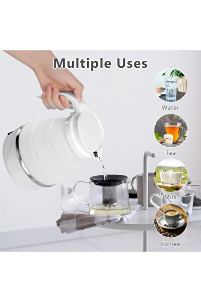 Denx Foldable Portable Electric Collapsible Travel Kettle – 0.6L LED Auto-Shutoff