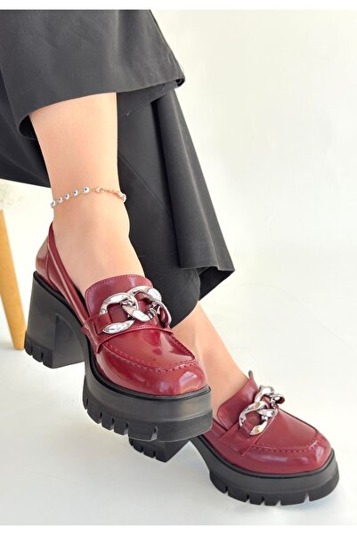 Erbilden Winar Bordo Rugan Doldu Topuk Ayakkabı