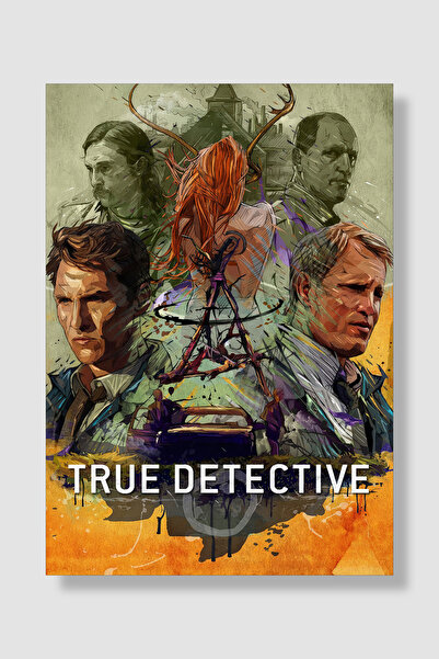 postick True Detective Dizi Posteri Yüksek Kaliteli Kalın Parlak Kuşe Kağıdı