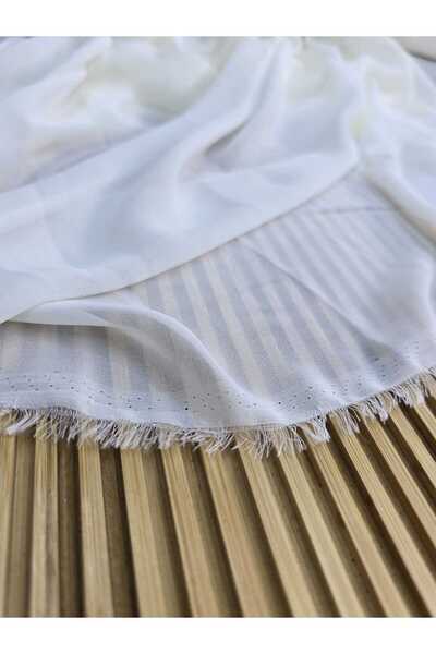 Maison du Tissu Multi Chiffon Dress Shawl – Suitable for Daily and Special Occasions (Cream)