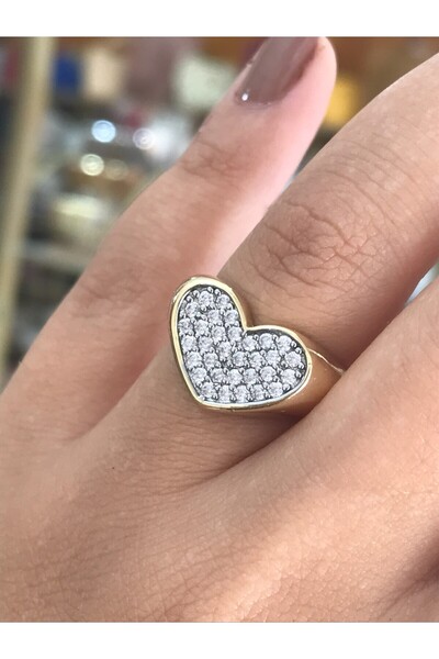the ASEL İNCİ خاتم نموذج قلب مرصع بالأحجار