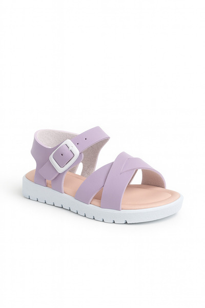 Zilvana Colorful Cross-Strapped Buckle Summer Casual Children's Sandals – Non-Slip White Sole, Comfortable and Stylish