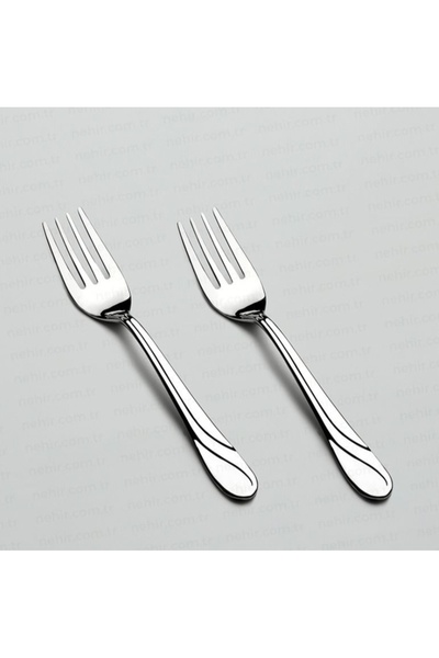 MORMAVİ Nhr Safir 12 Pieces Dessert Forks (Stainless Guaranteed)