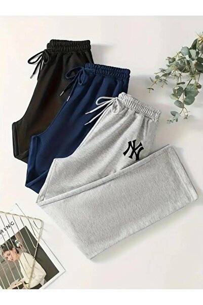 Le Vion KADIN ÜÇ ADET BAGGY NY BASKILI BOL EŞOFMAN ALTI