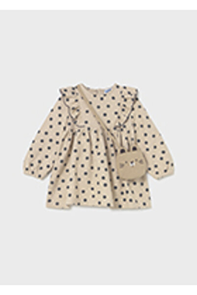 MAYORAL 2920 KIZ BEBE BEJ ÇANTALI ELBİSE