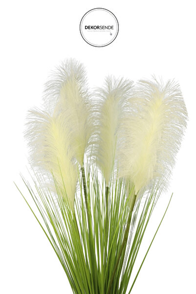 Dekorsende Yapay Pampas Saz Demeti Beyaz 90 cm